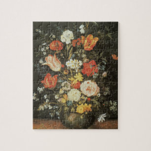 barokke stilstaande bloemen in Metal a Vase Legpuzzel