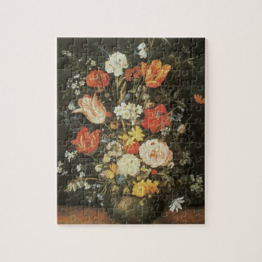 barokke stilstaande bloemen in Metal a Vase Legpuzzel (Verticaal)