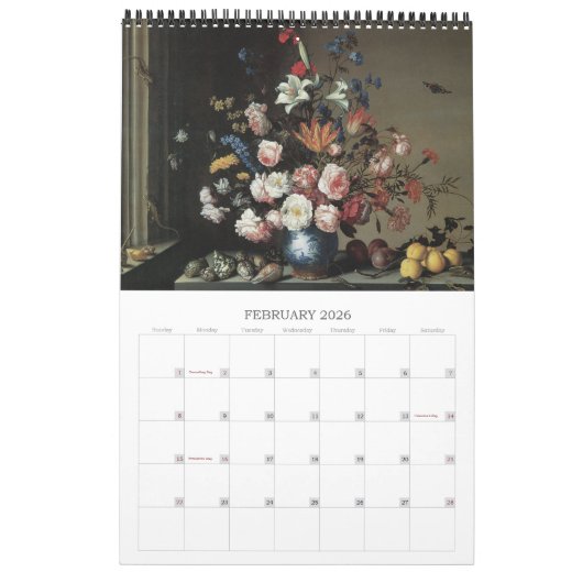  barokke stilstaande dweilingen Kunstschilderijen Kalender (Feb 2026)