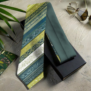 Barokke Strepen Groen ID1095 Stropdas