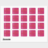Barokke strook Fuchsia Eerste Heilige Communie Vierkante Sticker (Vel)