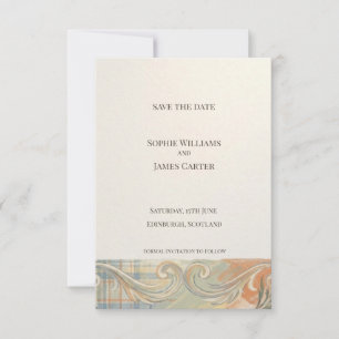 Barokke Tartan Save the Date Kaart