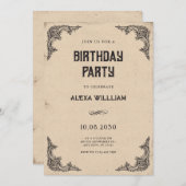  barokke verjaardag kaart (Voorkant / Achterkant)