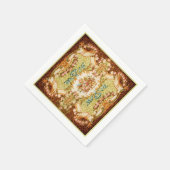 Barokke Victoriaanse bloemrozen tapijt Servet (Hoek)