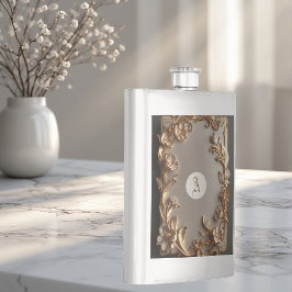 Barokke Vintage Topografie Metallic Ivoor Monogram Flacon