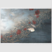 Barokke Vlinder Marine Blauw Rood  Patina Tissuepapier (Voorkant)