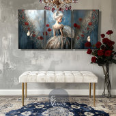 Barokke Vlinder Marine Blauw Rood  Patina Tissuepapier