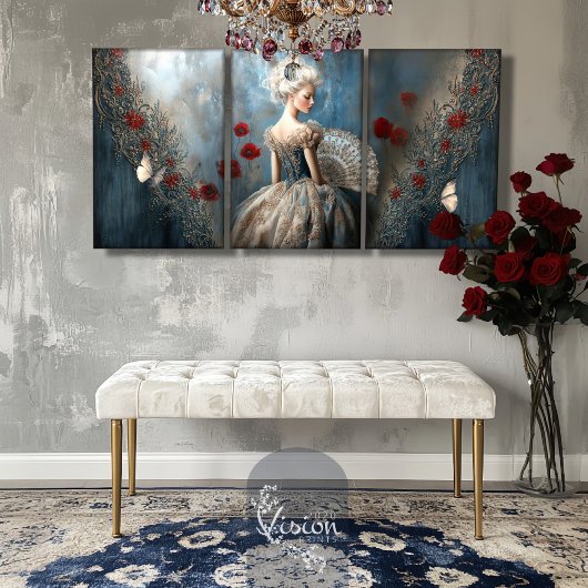 Barokke Vlinder Marine Blauw Rood  Patina Tissuepapier