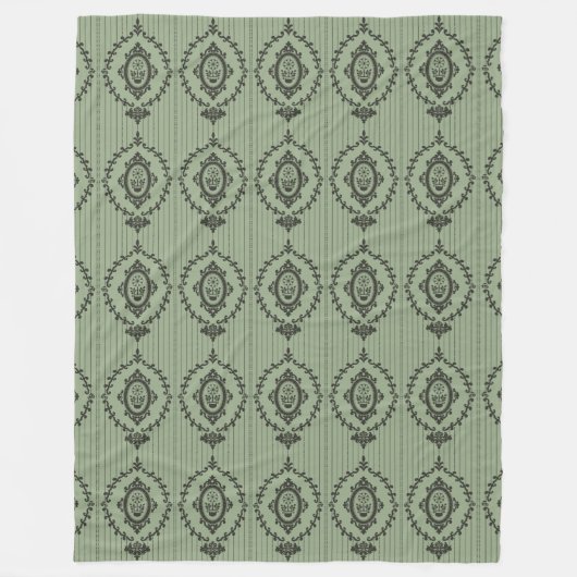 Barokke Wallpaper in Green Fleece Deken (Voorkant)