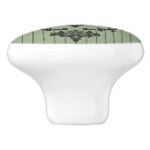 Barokke Wallpaper in Green Keramische Knop (Zijkant)