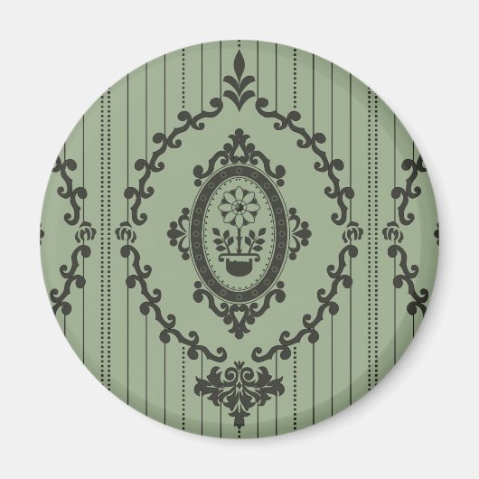 Barokke Wallpaper in Green Magneet (Voorkant)