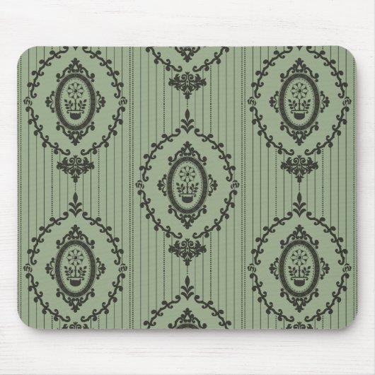 Barokke Wallpaper in Green Muismat (Voorkant)