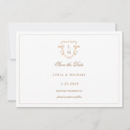 Barokke Wapen | Monogram Bruiloft Save The Date