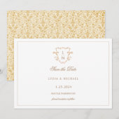 Barokke Wapen | Monogram Huwelijk Save The Date (Voorkant / Achterkant)