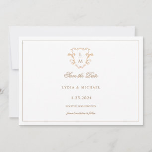 Barokke Wapen   Monogram Huwelijk Save The Date