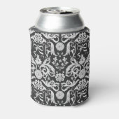 Barokke waterverf: rococo zwart, wit. blikjeskoeler (Blikje Achterkant)