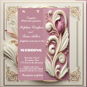 Barokke weelde Pastel Tulp Ivoor Swirl Mulberry Kaart