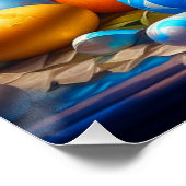 Barokke witte paashaas met eieren perfect poster (Hoek)