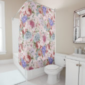 Barokke zomerse rozen  bloementuin douchegordijn (In situ)