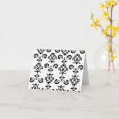 Barokke zwarte briefkaarten (blanco binnenkant) (Gele Bloem)