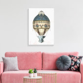 Barokonblauw blauw en room canvas afdruk (Insitu (Woonkamer))