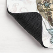 Barokonblauw blauw en room muismat (Hoek)