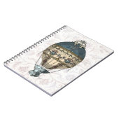 Barokonblauw blauw en room notitieboek (Linkerzijde)