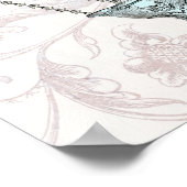 Barokonblauw blauw en room poster (Hoek)