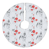 Barokpaarse boomrok imitatie linnen kerstboom kleed (Voorkant)