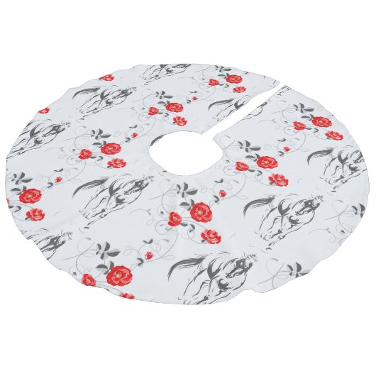 Barokpaarse boomrok imitatie linnen kerstboom kleed (Gekanteld)