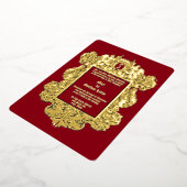 Barokrococo 17e-eeuwse Cherubs & Fruit Border Folie Uitnodiging (Gedraaid)