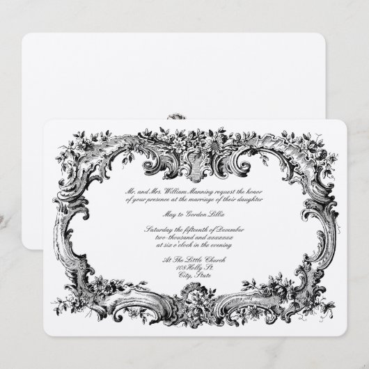 Barokrococo Bloemengrens Kaart (Voorkant / Achterkant)