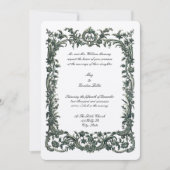 Barokrococo bloemrand met twee harten kaart (Voorkant)