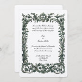 Barokrococo bloemrand met twee harten kaart (Voorkant / Achterkant)