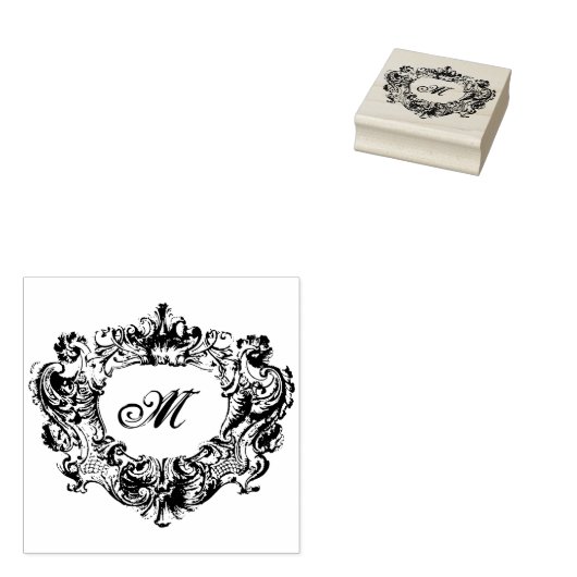  barokrococo  monogram rubberstempel (Gestempeld)