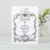 Barokrococo muziekinstrumenten Rocaille Border Kaart (Staand voorkant)