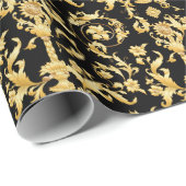 Barokrococo, Victoriaans bloemmotief. Cadeaupapier (Rol Hoek)