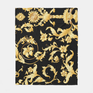 Barokrococo, Victoriaans bloemmotief. Fleece Deken