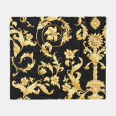 Barokrococo, Victoriaans bloemmotief. Fleece Deken (Voorkant (Horizontaal))