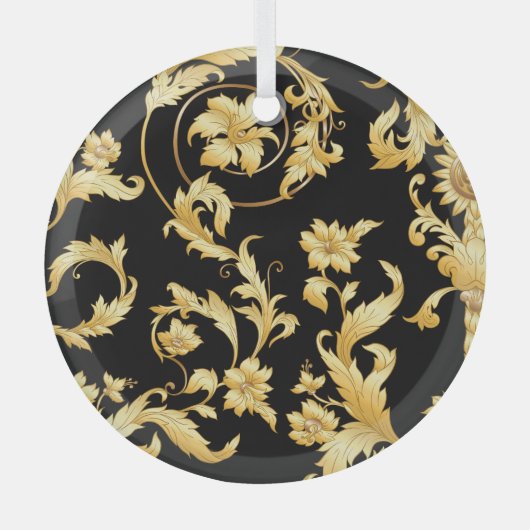 Barokrococo, Victoriaans bloemmotief. Glas Ornament (Voorkant)