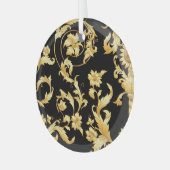 Barokrococo, Victoriaans bloemmotief. Glas Ornament (Voorkant links)