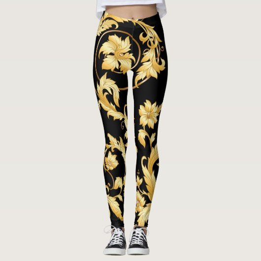 Barokrococo, Victoriaans bloemmotief. Leggings (Voorkant)