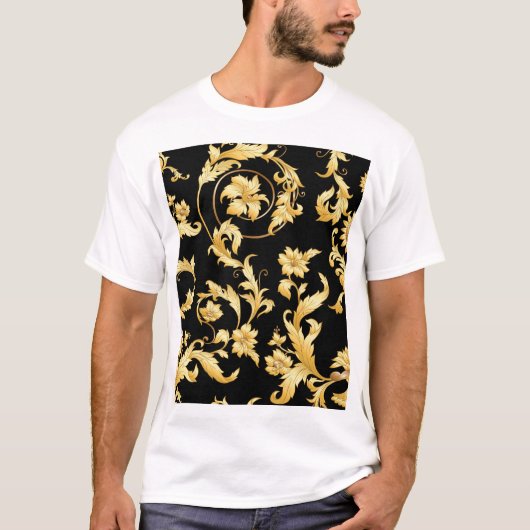 Barokrococo, Victoriaans bloemmotief. T-shirt (Voorkant)
