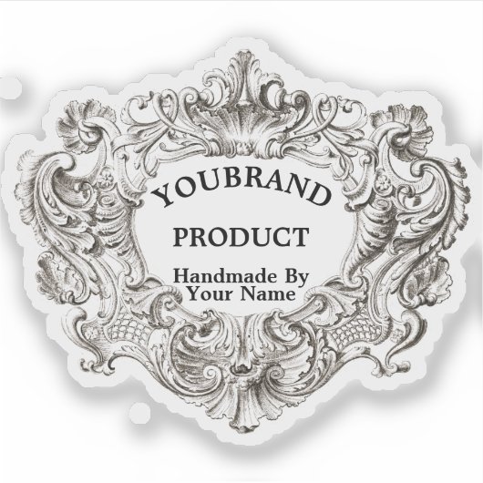  barokrococo Victoriaans Sjabloon Sticker (Voorkant)