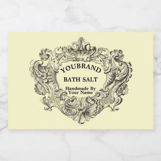  barokrococo Victoriaans Sjabloon Voedselcontainer Etiket (Enkel label)