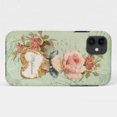  Barokroze roze bloemen Case-Mate iPhone Case (Achterkant (horizontaal))