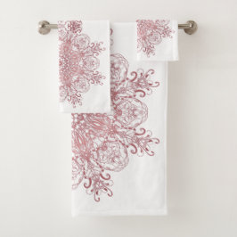 barokstijl floral coral mandala bad handdoek