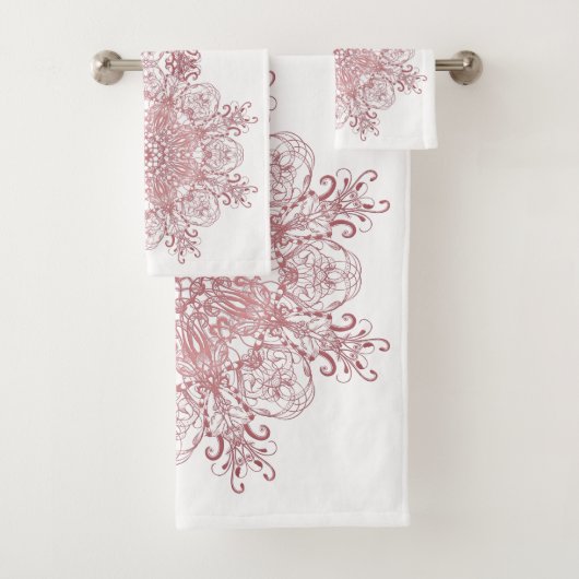 barokstijl floral coral mandala bad handdoek (Insitu)