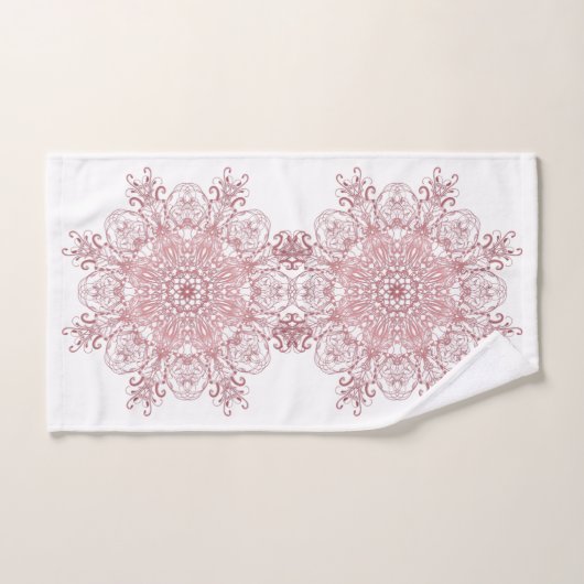 barokstijl floral coral mandala bad handdoek (Handdoek)
