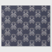 barokstijl floral navy patroon . cadeaupapier (Vlak)